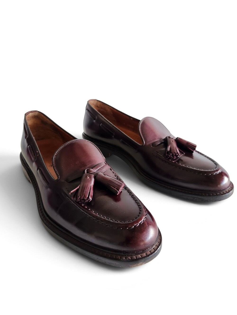 Polo Ralph Lauren Maestra Tassel Calfskin Loafer Sz 10 Cordovan Made in Italy